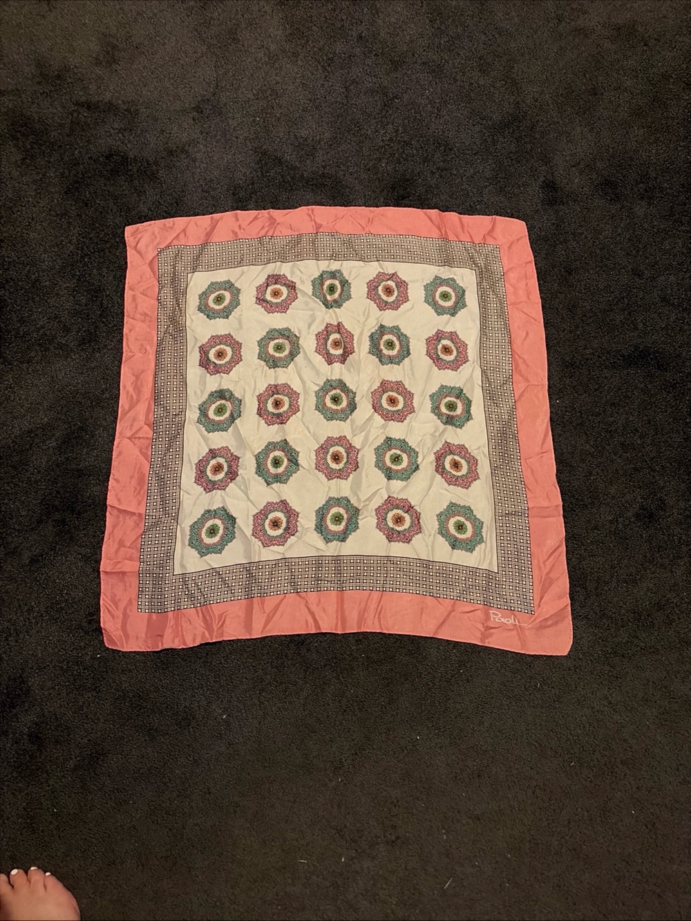 Paoli Pink Multicolor Paisley 26 Inch Square Scarf